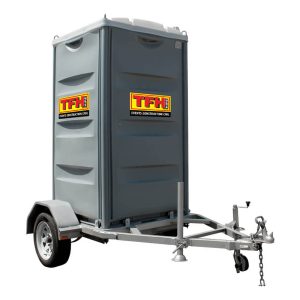 Portable toilet trailer single pad