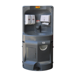 Portable hands free hot/cold water handwash station
